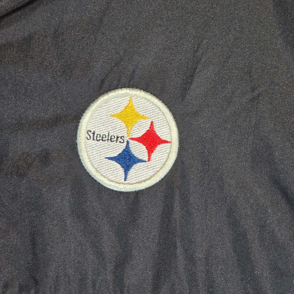 Reebok NFL Pittsburgh Steelers Windbreaker‎ Jacket Mens Large Black Full Zip SI - Picture 7 of 16